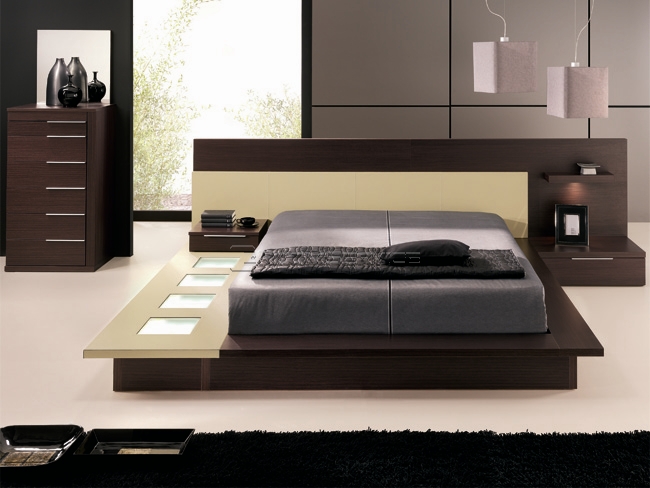 Stylish Bedroom Furniture Modern Bed with Stylish Wooden Finish – Bicolore by Azucena