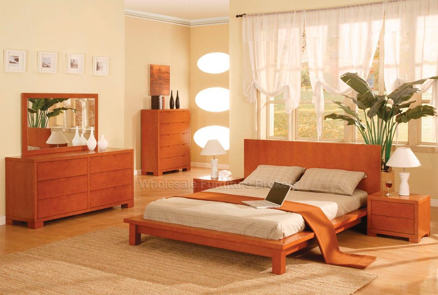 the seville cherry platform bedroom furniture set by furniture fx ...